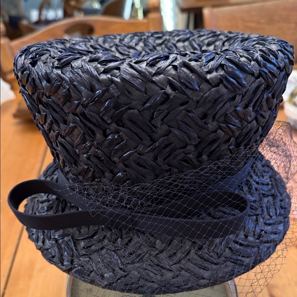 Elegant Navy Blue  Woven Hat